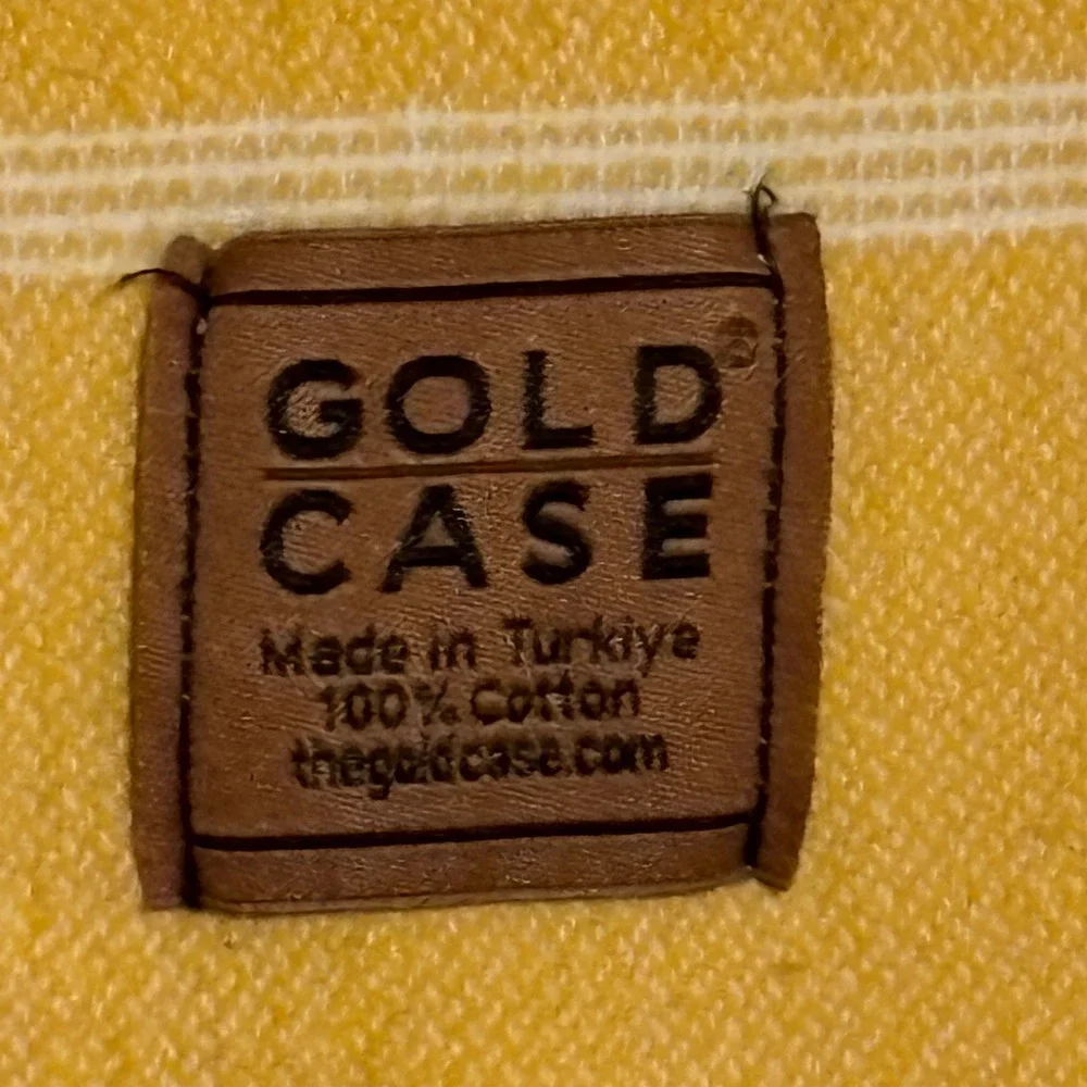 Gold Case Turkish Towel Unisex OS Mustard Yellow Striped Cotton Tassel Peshtemal